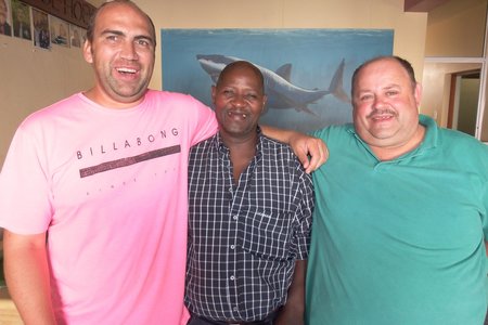 Die bestuurspan en kapteins, met vlnr Boetie Hart (Gansbaai), Wayne (Helderstroom), Marc (Bredasdorp) en Lindly (Caledon)